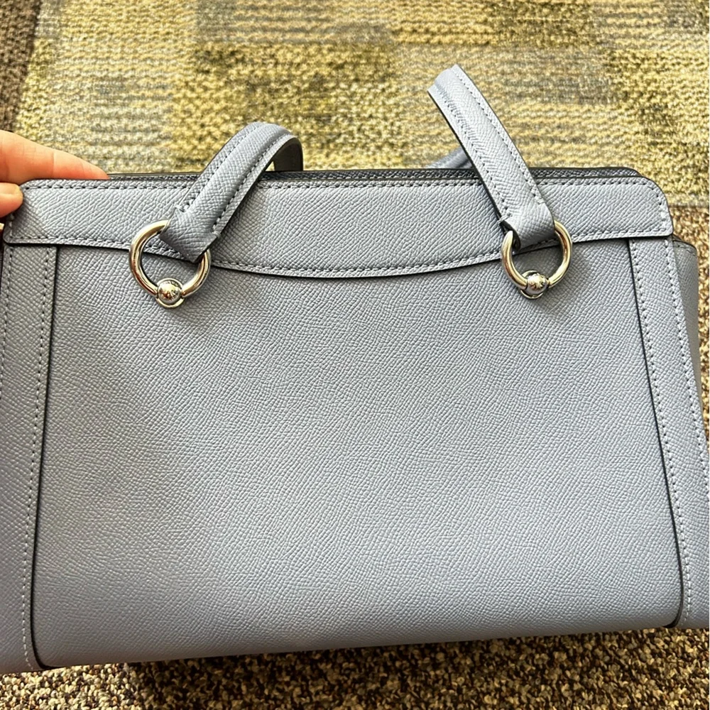 Slate Blue Coach Bag with Gold Accents - Picture 5 of 10